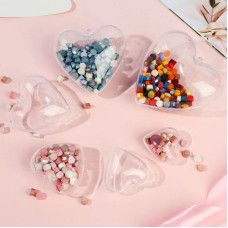 Orielis Clear Plastic Heart Ornaments - Ideal for Party Decor, Wedding Favors, and DIY Crafts (10 Pack)