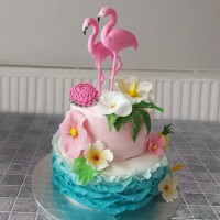 Orielis Flamingo Cake Topper - Fun and Colorful Decoration for Tropical and Summer-Themed Parties